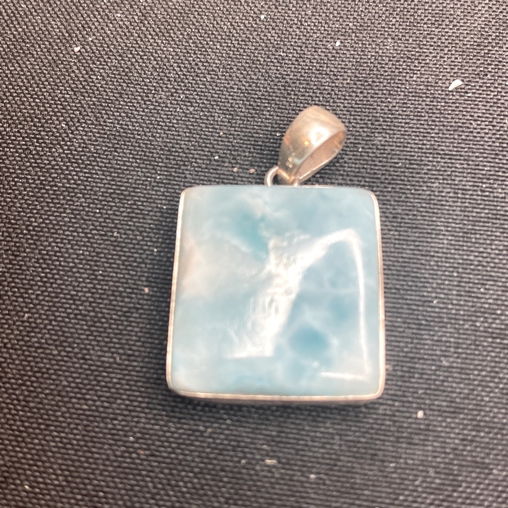 Larimar Pendant. Unique Square Shape - image 1